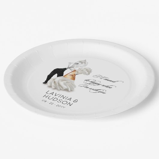 Funny Cannoli Italian Wedding Pappteller (Schrägansicht)