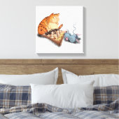Funny Canvas Print Cat and Mouse Playing Schach Leinwanddruck (Insitu (Schlafzimmer))