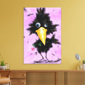 Funny Canvas Print mit In Liebe Crow Leinwanddruck (Insitu (Wohnzimmer))