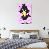 Funny Canvas Print mit In Liebe Crow Leinwanddruck (Insitu (Schlafzimmer))
