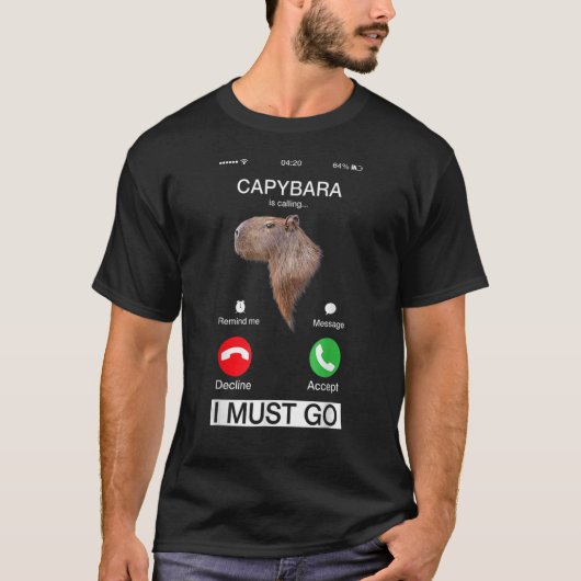 Funny Capibara Rodent Capybara ruft Tier L T-Shirt (Vorderseite)