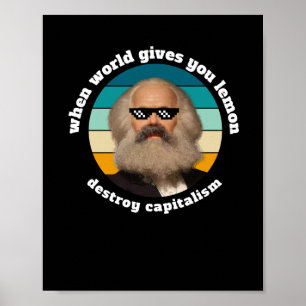 Funny Capitalism Karl Marx Sticker Poster