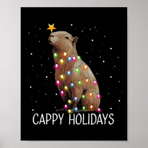 Funny Cappy Holidays Niedlich Capypara Weihnachtsf Poster