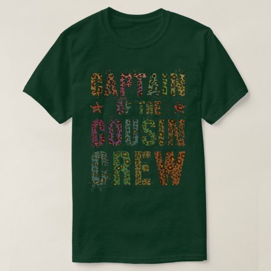 Funny CAPTAIN DER COUSIN CREW Leopard Printgra T-Shirt (Design vorne)