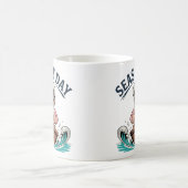 Funny Captain Design Seas the Day Nautic Kaffeetasse (Mittel)