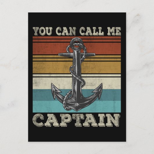 Funny Captain Sailboat Spaß Anchor Sailor Postkarte (Vorderseite)