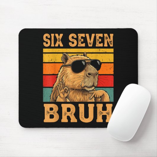 Funny Capybara 67 Meme Six Seven Bruh Boys Teens K Mousepad (Mit Mouse)