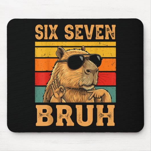 Funny Capybara 67 Meme Six Seven Bruh Boys Teens K Mousepad (Vorne)