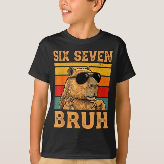 Funny Capybara 67 Meme Six Seven Bruh Boys Teens K T-Shirt (Vorderseite)