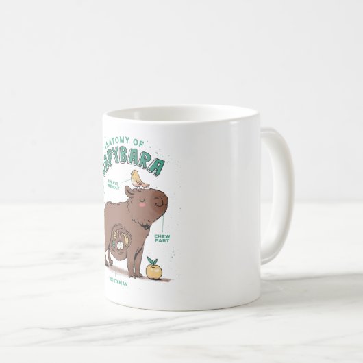 Funny Capybara Anatomie Kaffeetasse (VorderseiteRechts)