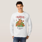 Funny Capybara Anpassbare Familienname Weihnachten T-Shirt (Vorne ganz)