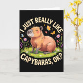 Funny Capybara Art For Men Women Kids Capy Rodent Karte (Gelbe Blume)