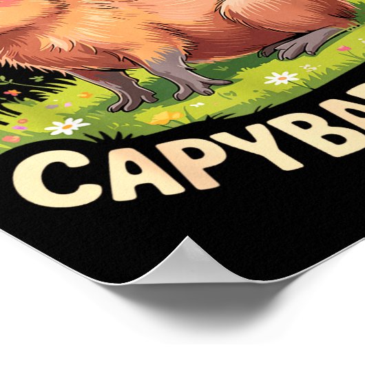 Funny Capybara Art For Men Women Kids Capy Rodent  Poster (Ecke)