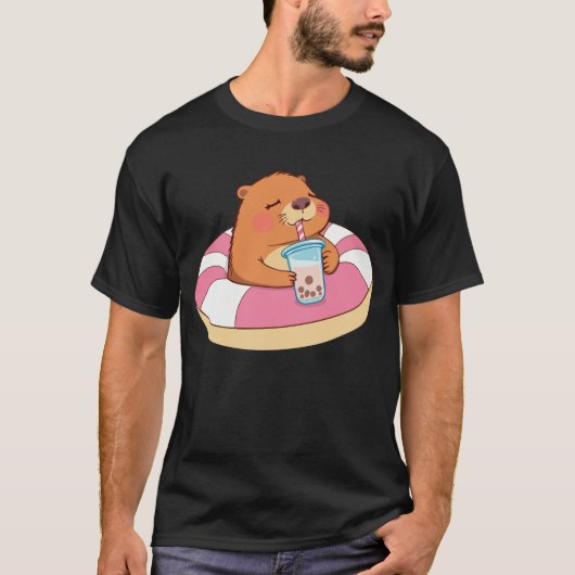 Funny Capybara Auf Pool schwimmen Drink Bubble Tee (Vorderseite)