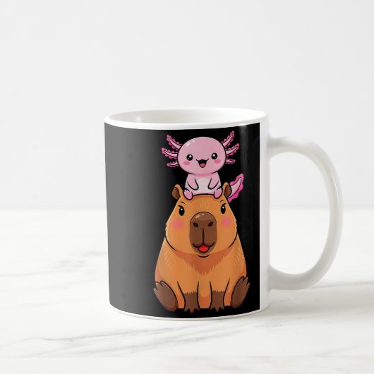 Funny Capybara Axolotl Kawaii Kids Boys Girls Anim Kaffeetasse (Rechts)