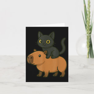 Funny Capybara Black Cat Tier Lover Mama Vater Kin Karte