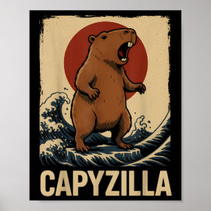 Funny Capybara Boys Girls Schule Poster