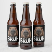 Funny Capybara Bruh Bierflaschenetikett (Flaschen)