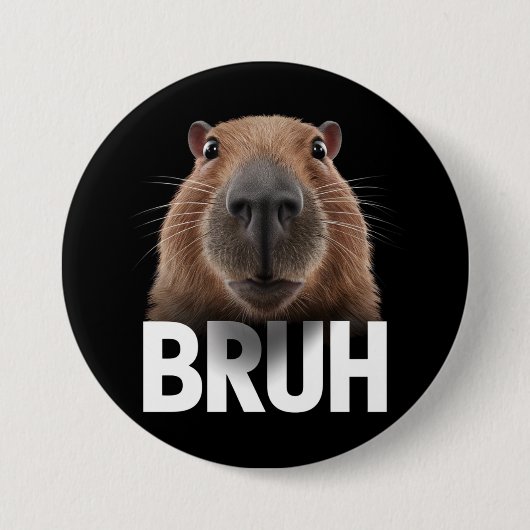 Funny Capybara Bruh Button (Vorderseite)