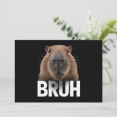 Funny Capybara Bruh Einladung (Stehend Vorderseite)