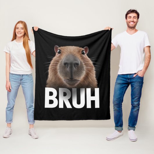 Funny Capybara Bruh Fleecedecke (Beispiel)