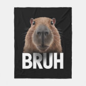 Funny Capybara Bruh Fleecedecke (Vorderseite)