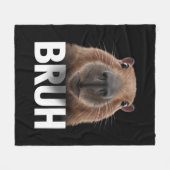 Funny Capybara Bruh Fleecedecke (Vorderseite (Horizontal))