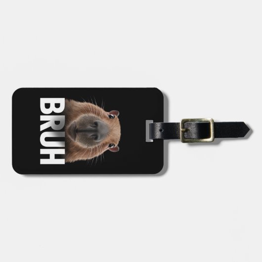 Funny Capybara Bruh Gepäckanhänger (Vorderseite horizontal)