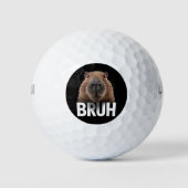 Funny Capybara Bruh Golfball (Vorderseite)