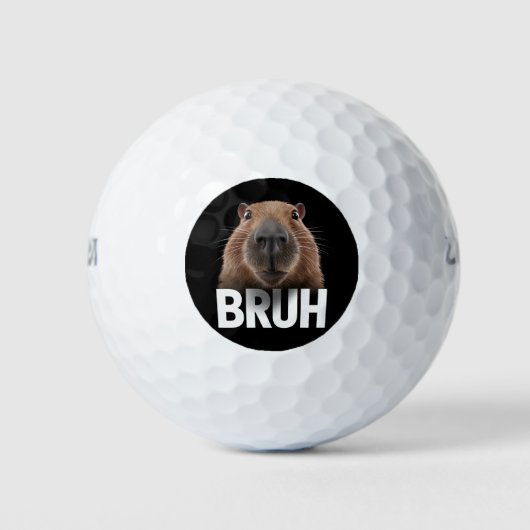 Funny Capybara Bruh Golfball (Vorderseite)