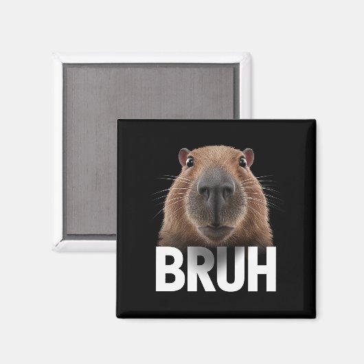 Funny Capybara Bruh Magnet (Vorderseite/Rückseite)