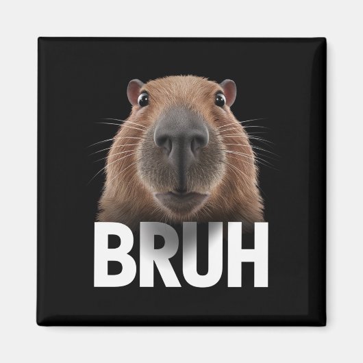 Funny Capybara Bruh Magnet (Vorne)