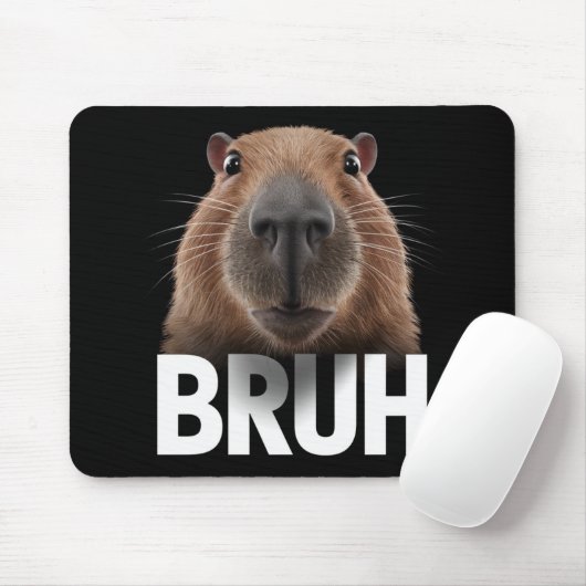 Funny Capybara Bruh Mousepad (Mit Mouse)