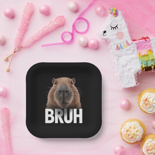 Funny Capybara Bruh Pappteller (Party)