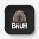 Funny Capybara Bruh Pappteller (Vorderseite)