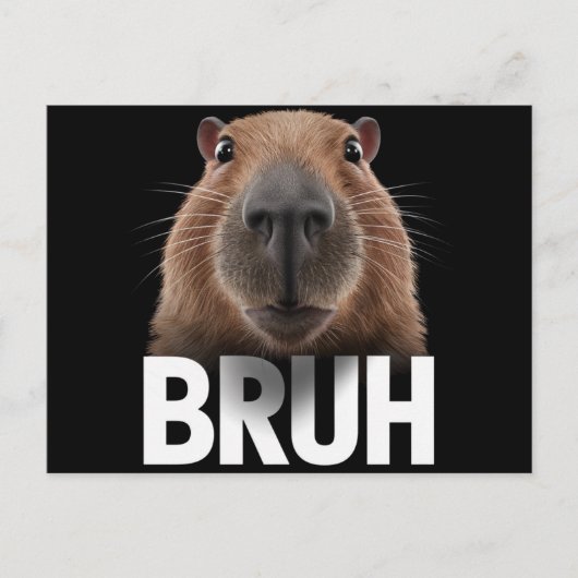 Funny Capybara Bruh Postkarte (Vorderseite)