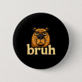 Funny Capybara Bruh Sarcastic Animal Meme Boys Tee Button (Vorderseite)