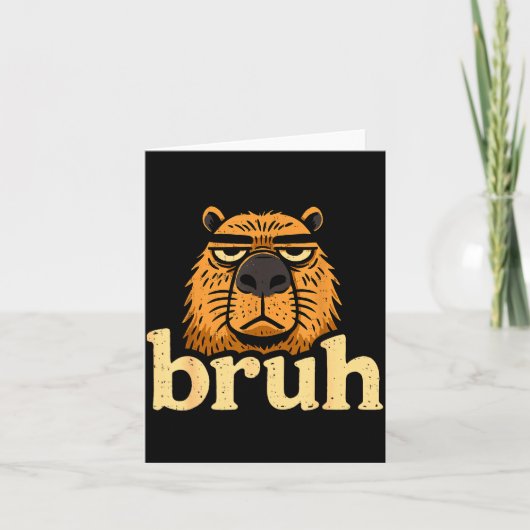 Funny Capybara Bruh Sarcastic Animal Meme Boys Tee Karte (Vorderseite)