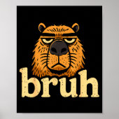 Funny Capybara Bruh Sarcastic Animal Meme Boys Tee Poster (Vorne)