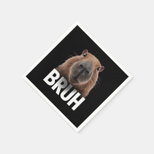 Funny Capybara Bruh Serviette (Ecke)