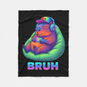 Funny Capybara Bruh Video Games Lovers  Fleecedecke (Vorderseite)