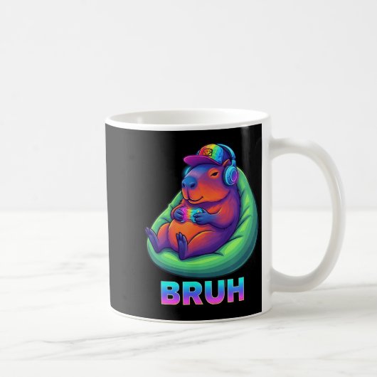 Funny Capybara Bruh Video Games Lovers Kaffeetasse (Rechts)