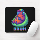 Funny Capybara Bruh Video Games Lovers Mousepad (Mit Mouse)