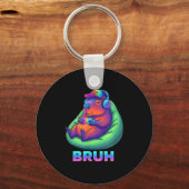 Funny Capybara Bruh Video Games Lovers Schlüsselanhänger (Vorderseite)