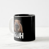 Funny Capybara Bruh Zweifarbige Tasse (Vorderseite Links)