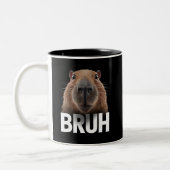 Funny Capybara Bruh Zweifarbige Tasse (Links)