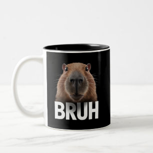 Funny Capybara Bruh Zweifarbige Tasse