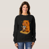 Funny Capybara Bubble Tea Animal Lover Rodent, Cap Sweatshirt (Vorne ganz)
