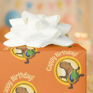 Funny Capybara Cappy Birthday! Cute Sunny Cartoon Geschenkpapier