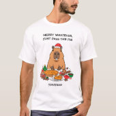 Funny Capybara Christmas (Personalized) T-Shirt (Vorderseite)